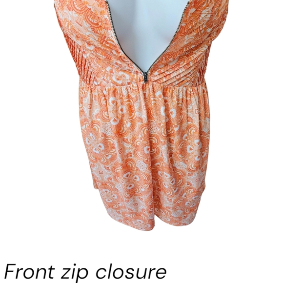 Roxy Tangerine Paisley- Medallion Print Mini Sundress Size Large - Picture 6 of 14